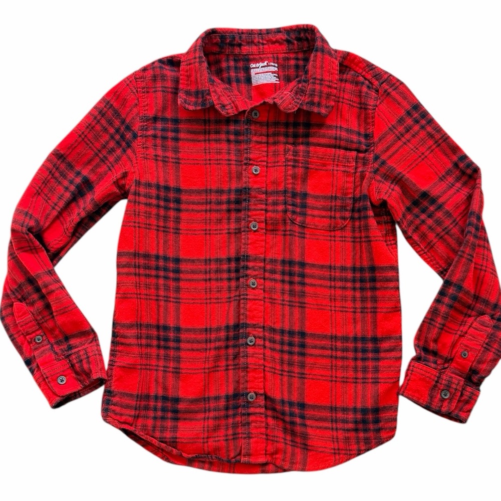 CAT & JACK Red Plaid Flannel Shirt